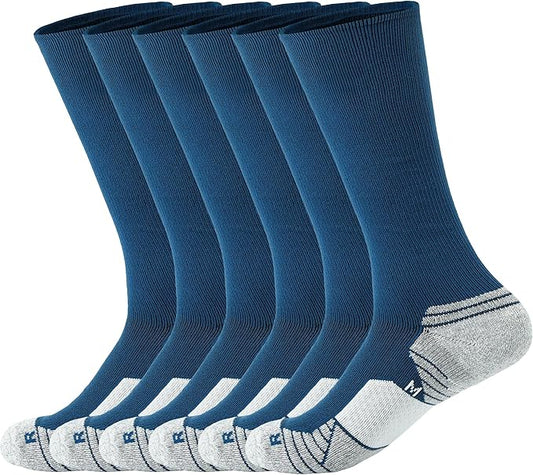WANDER 3-6 Pairs Men's Athletic Run Cushion Over-the-Calf Tube Socks