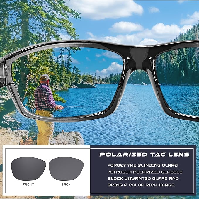 Nitrogen Polarized Wrap Around Sport Sunglasses for Men Women UV400 Driving Fishing Running Sun Glasses