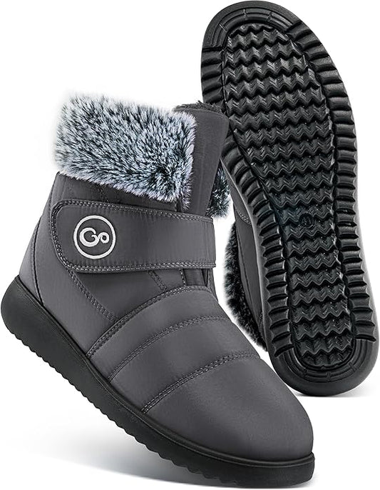 Women Snow Boots Winter Shoes with Fur Lined Warm Slip On Boots for Women Waterproof Booties Comfortable Outdoor Anti Slip Shoes