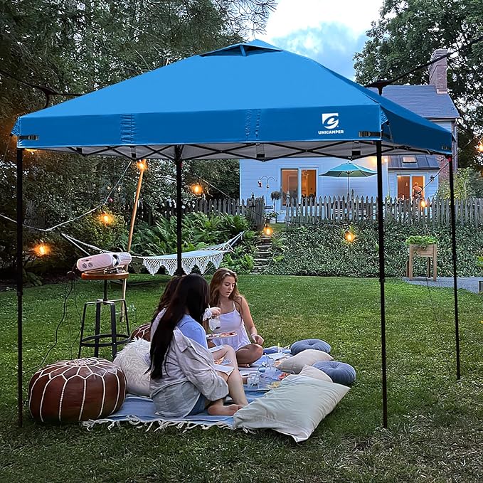 10x10 Pop Up Canopy Replacement Top Cover with Air Vent for Straight Leg Canopy Tent, Waterproof for Outdoor Garden Patio Camping Sun Shade(Top Only) (Light Blue, 1)