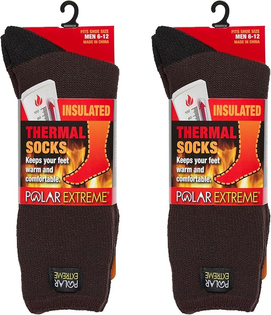 Thermal Hiking Socks – Cushioned, Insulated, Warm para Boots, Men & Women, One Size Fits Most 6-12, 2-Pack