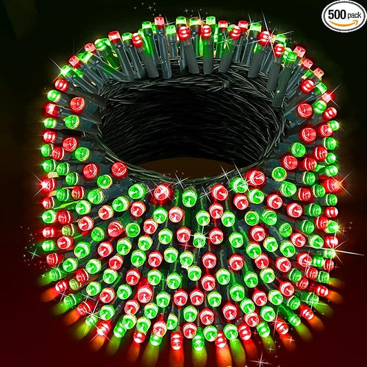 XURISEN 200FT Christmas Lights, 500 LED Super Long String Lights 8 Modes & Memory Timer Plug in Twinkle Fairy Lights Decor for Home Xmas Party Wedding