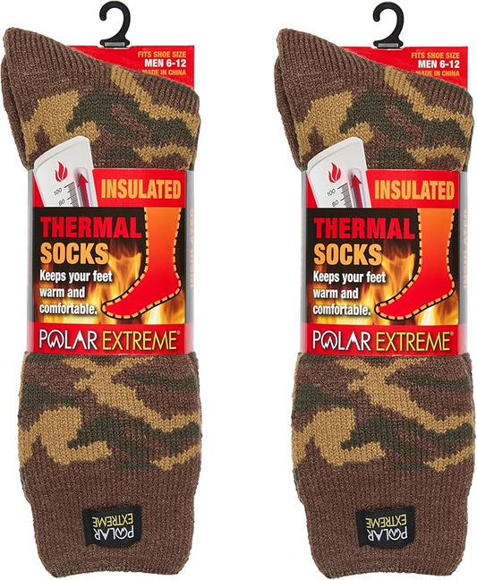 Thermal Hiking Socks – Cushioned, Insulated, Warm para Boots, Men & Women, One Size Fits Most 6-12, 2-Pack