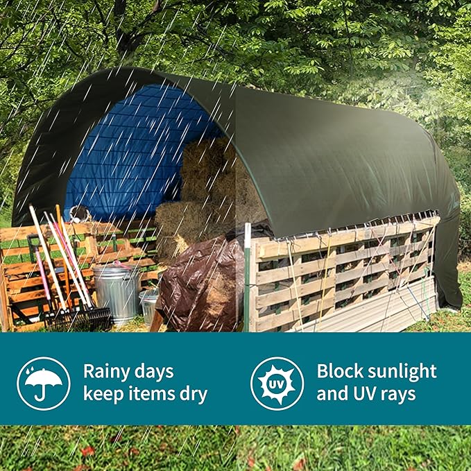 TARPAL 15x15 Feet Green Tarp Waterproof Multipurpose Protective Cover All Purpose Poly Tarps Cover for Pool, Outdoor Furniture, Camping, Firewood, Boat,Roof Waterproofing