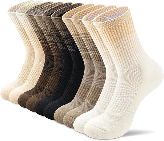 Crew Socks for Women,Athletic Hiking Running Compression Socks with Cushioned Support 3-6 Pairs