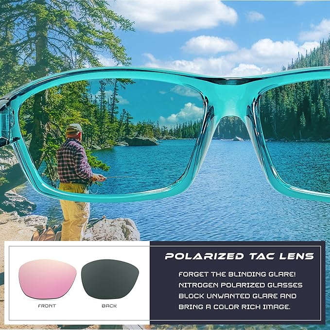 Nitrogen Polarized Wrap Around Sport Sunglasses for Men Women UV400 Driving Fishing Running Sun Glasses