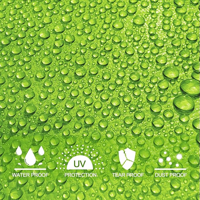 7 Mil Lime Green 8x10 Feet Tarp -Multifuctional Poly Tarp - Cover,Waterproof, UV Resistant, Weather Resistant