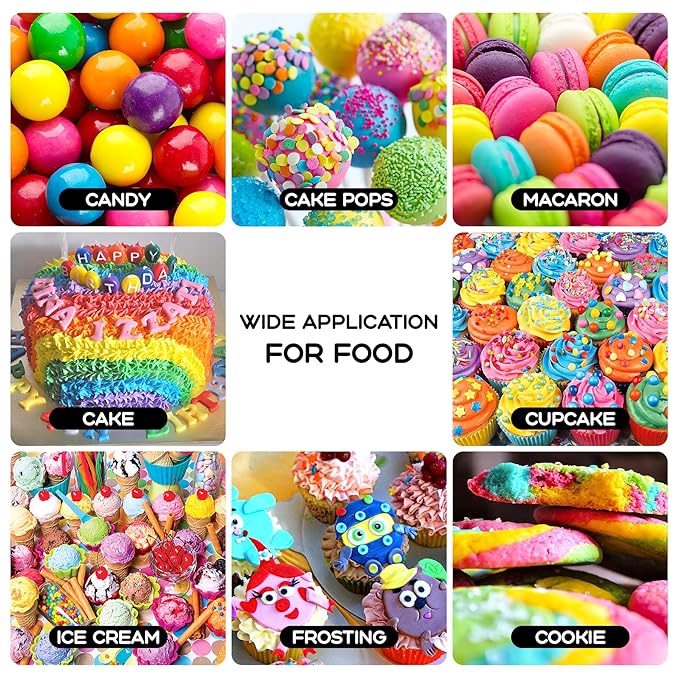 Gel Food Coloring 18 Colors x 0.45 oz Concentrated Gel Based Food Dye Vibrant Icing Colors for Baking Cake Decorating Cookies