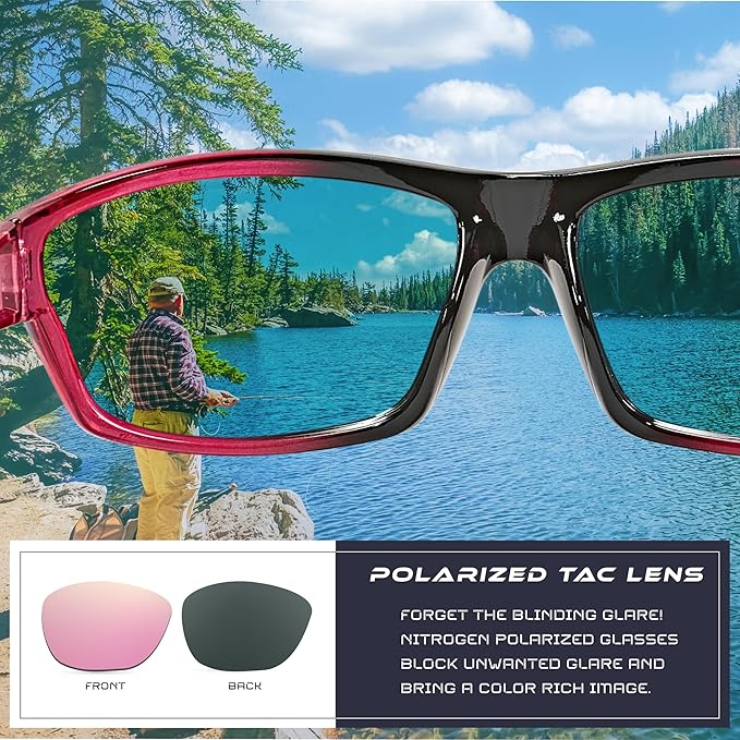 Nitrogen Polarized Wrap Around Sport Sunglasses for Men Women UV400 Driving Fishing Running Sun Glasses