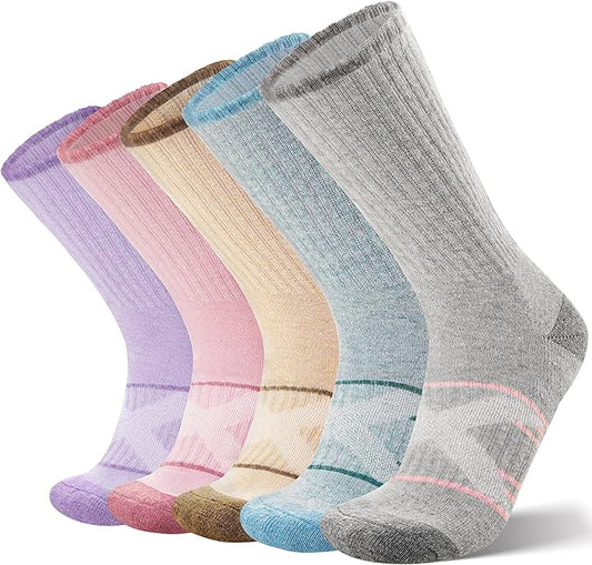 ANTSANG 5 Pairs Merino Wool Hiking Socks for Men & Women Thermal Winter Warm Moisture Wicking Cushion Boot Socks