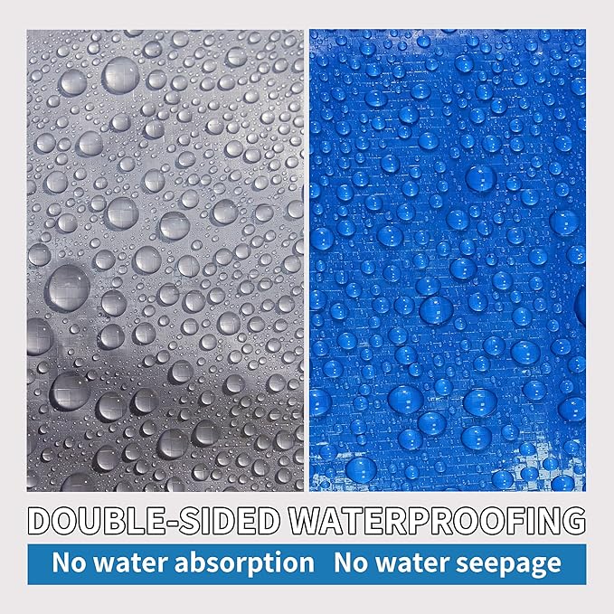 TARPAL Tarp 4x6 Feet (2 Pack) Tarp Waterproof Small tarp 7.5mil Waterproof tarps for Outdoors,UV Protection,Rip and Tear Proof,Poly Tarpaulin(Silver/Blue)