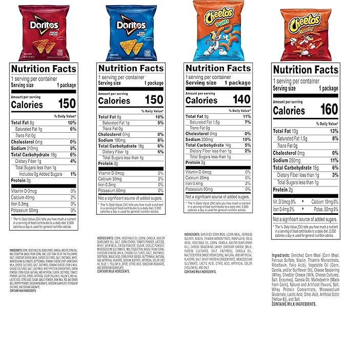 Frito Lay Doritos & Cheetos Mix Variety Pack, (Pack of 40)