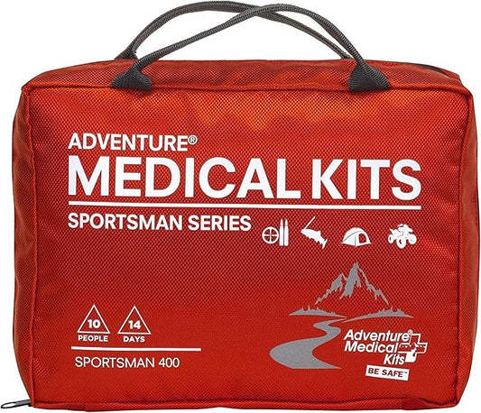 Adventure Medical Kits Sportsman Series Medical Kit - 400 - First Aid Kit for Camping, Hiking, Hunting & More - For 10 People for 14 Days - Includes Bandages, Medicine, Guide Book & More