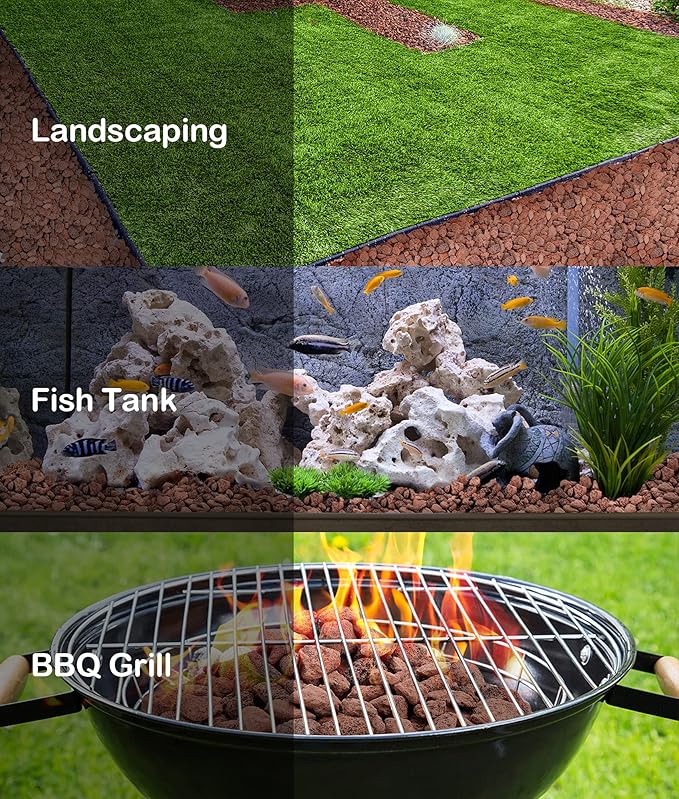 Stanbroil Red Lava Rock Granules for Gas Log Sets and Fireplaces - 10 lb.Bag (0.8"-1.2")