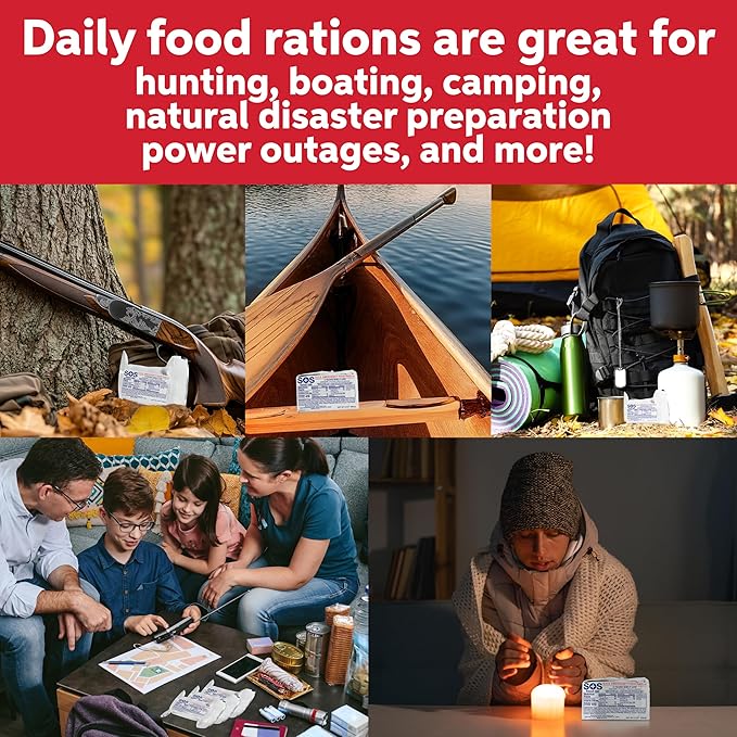 SOS Food Lab Emergency Food Bar - 1200 Calorie Ration (5 Pack Shortbread Cookie) - 1 Day/24 Hour Ready to Eat Supply for Camping, Hiking, Disaster Preparedness - 5 Year Shelf Life Energy Survival Food
