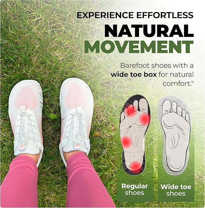 HF Cloud-Like Barefoot Shoes for Women & Men - Minimalist Shoes for Women, Arch-Support Breathable Splash-Proof Versatile Ergonomic Pain-Relief Posture-Improvement Hiking Boots Womens