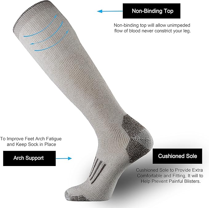 ONKE Max Full Cushion Knee High Socks for Men Steel Toe Work Boot Over the Calf OTC Moisture Wicking Thermal Hiking Hunting