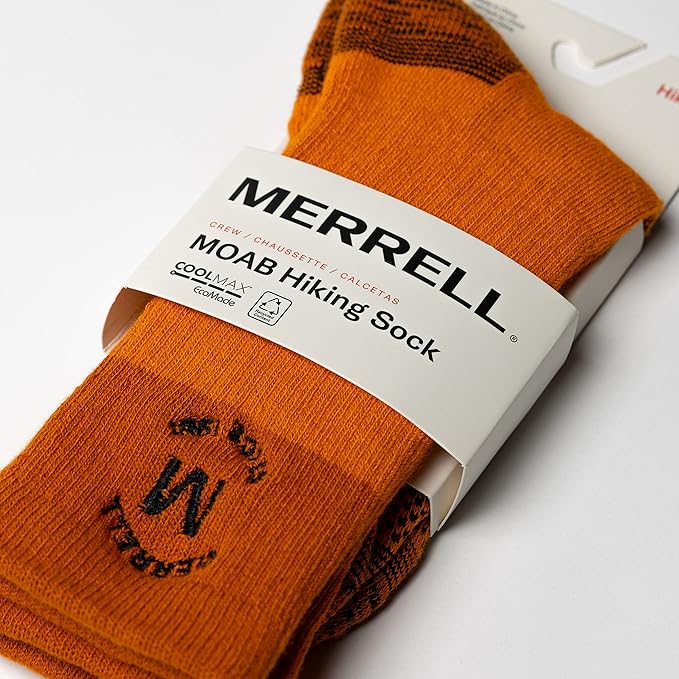 Merrell unisex-adult Men's and Women's Moab Hiking Mid Cushion Socks - Moisture Wicking & Arch Support