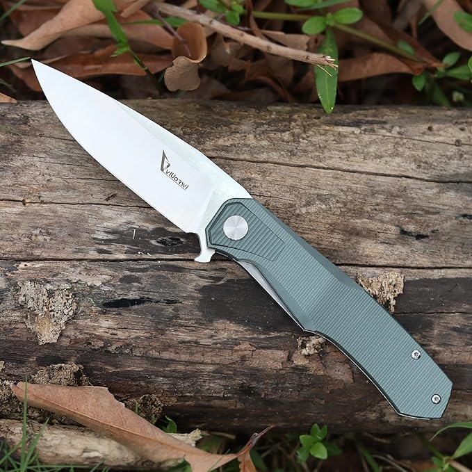 Tactical Folding Knife – 3.78" S90V Steel Blade, EDC Pocket Knife with Liner Lock & Aluminum Handle, Outdoor Knife for Men, Camping, Survival, Everyday Carry