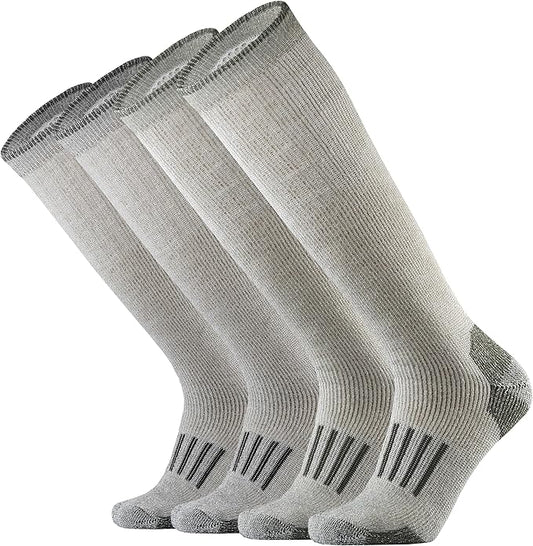 Merino Wool Over the Calf Socks for Men Hiking Hunting Ski Snowboarding Knee High Boot Warm Thick Cold Weather Winter