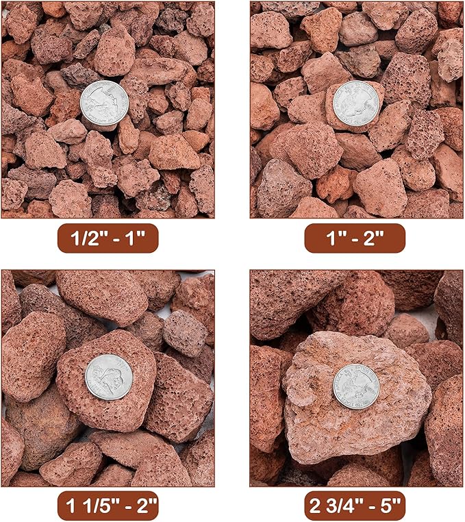 Stanbroil Red Lava Rock Granules for Gas Log Sets and Fireplaces - 10 lb.Bag (0.4"-0.8")