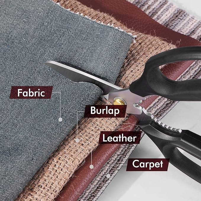 DUROX - Heavy Duty Scissors, Multipurpose Utility Scissors. Built to Cut Leather, Cardboard, Carpet, Plastic and Rope. All Purpose Heavy Duty Kitchen Scissors to Cut Meat, Poultry and Chicken Bones