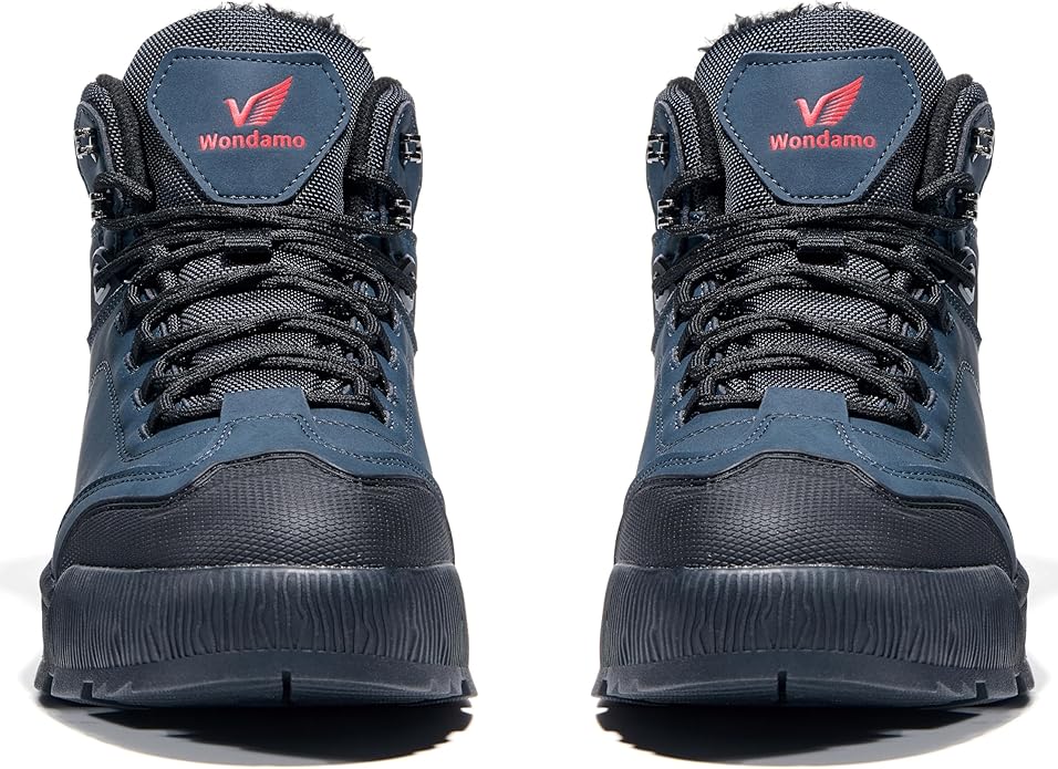 Wondamo Men's Waterproof Snow Boots Insulated Toe Cap Cold Weather Shoes Non-slip Lightweight Winter Boots