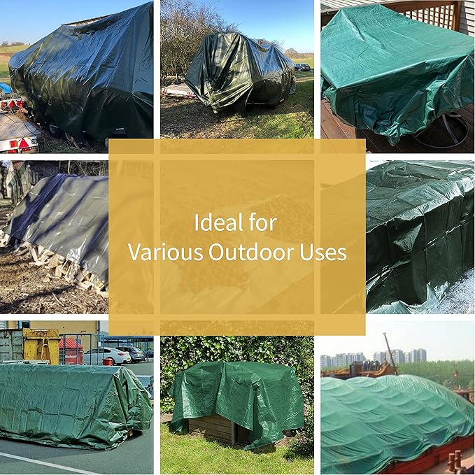 GUARD SHIELD Green Tarp Waterproof 30x30 Feet Medium Duty All Purpose Poly Tarps Cover 7mil