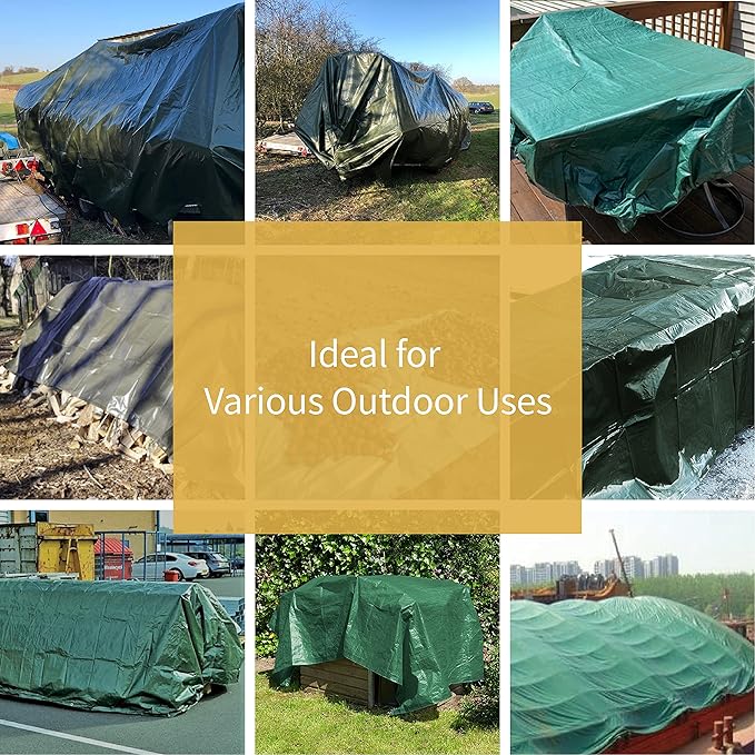GUARD SHIELD Green Tarp Waterproof 10x12 Feet Medium Duty All Purpose Poly Tarps Cover 7mil