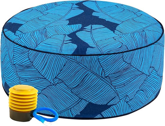 UPWELL Waterproof Inflatable Outdoor Ottoman Pouf,Portable Patio Footrest, Durable & Stylish, Perfect for Garden, Pool, Camping & Home Use - D20 xH9（LiteEase）