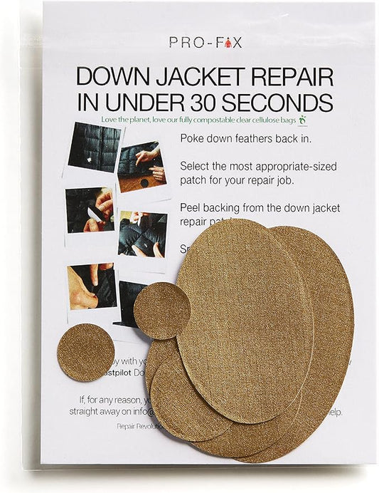 Self-Adhesive Waterproof Repair Patch Kit - 30-Second Fix for Down Jackets, Tents, Sleeping Bags, Backpacks, Outdoor and Camping Gear - Pre-Cut Nylon, Multiple Colors (Gold)