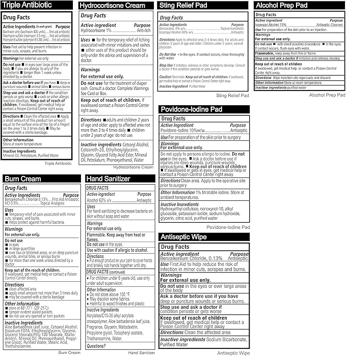 General Medi First Aid Kit - 150 Pieces Small Compact First Aid Kit Bag - Includes Instant Cold Pack, Emergency Blanket for Travel, Home, Office, Vehicle, Camping