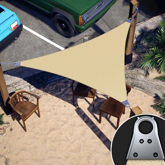 ColourTree Super Ring 41' x 48' x 63.13' Beige Right Triangle Customized Size Sun Shade Sail,Commercial Grade Canopy, Reinforced Corners & Edges, 260 GSM Fabric Heavy Duty -3 Years Warranty