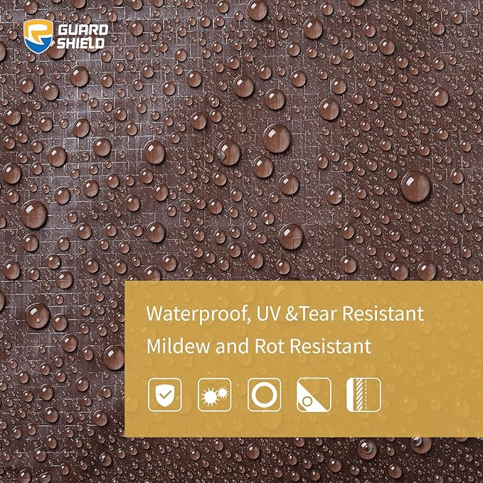 GUARD SHIELD Brown Tarp 20x30 Feet Waterproof Tarps Lightweight Camping Tarp Outdoor Multi Purpose Poly Cover 6mil