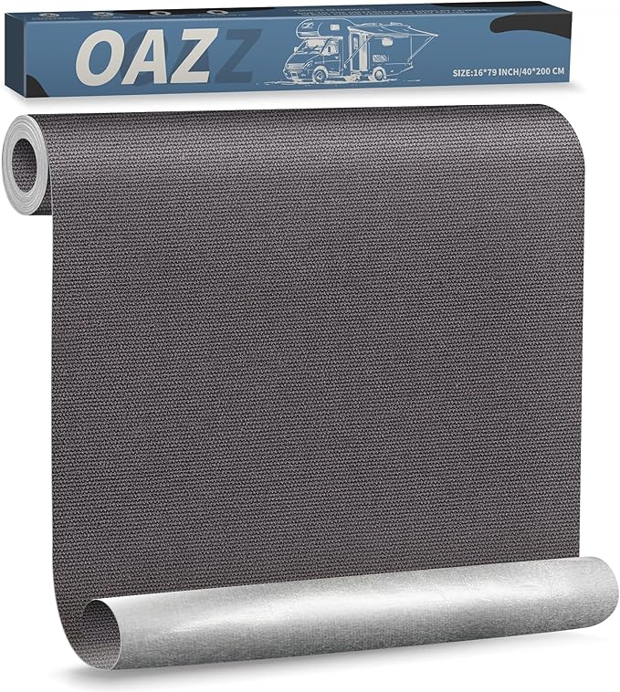 OAZ 16 x 79 inch Canvas Repair Patches Canvas Fabric Patch Self-Adhesive Canvas Repair Tape Waterproof Outdoor Gear Repair Patch Kit for Boat Cover Awning Sofa Chair Couch Tent Bag (Dark Gray)