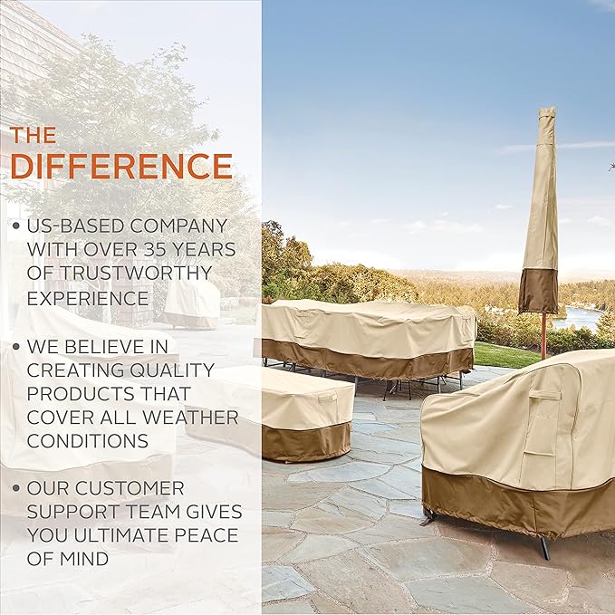 Classic Accessories Veranda Water-Resistant 42 Inch Square Fire Pit Table Cover, Outdoor Table Cover