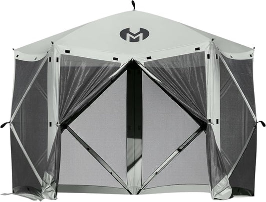Exacme Portable Gazebo Pop up Tent for Camping, Outdoor Four Sides Pop-up Clam Screen Tent with Canopy Shelter, 1024 (5PC, Silver Grey)