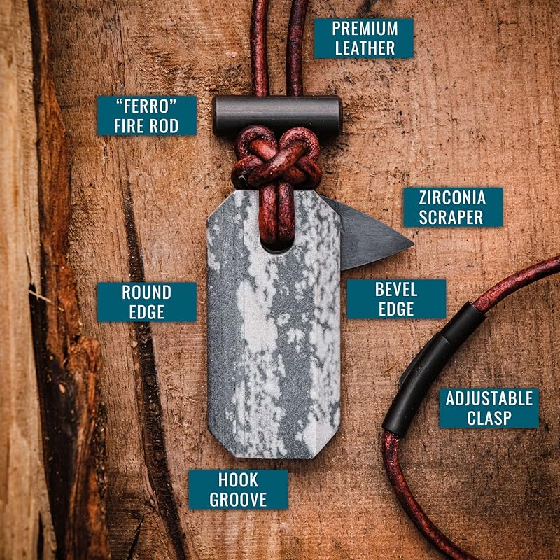 Viking Spark™ | Whetstone Sharpener & Fire Starter Necklace | MADE IN USA!