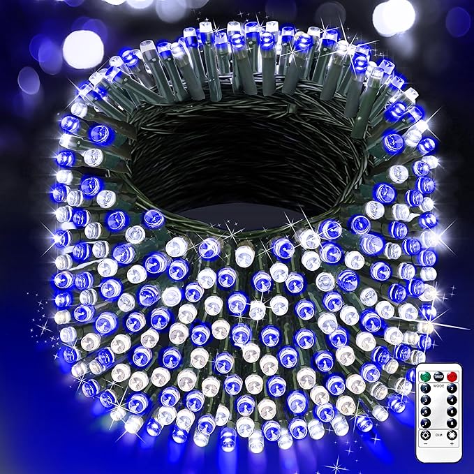 XURISEN 551FT Christmas Lights, 1400 LED Super Long String Lights 8 Modes & Memory Timer Plug in Twinkle Fairy Lights Decor for Home Xmas Party Wedding