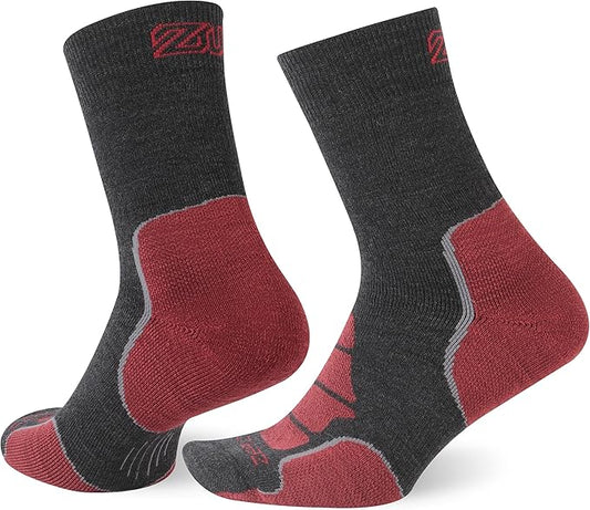 ZEAL WOOD Merino Wool Crew Hiking Socks for Women And Men with Full Cushion Moisture Wicking Walking Work Boot Socks