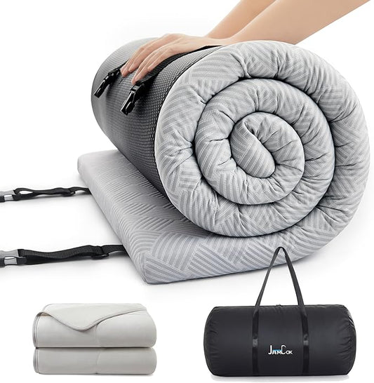Cooling Foam Camping Mattress for Hot Sleeper,Waterproof Sleeping Pad with Carry Bag,Roll Up Cot Mattress Topper for Summer Camping Bed,Hiking,Car,Portable(75 x 30 x 2 inches)