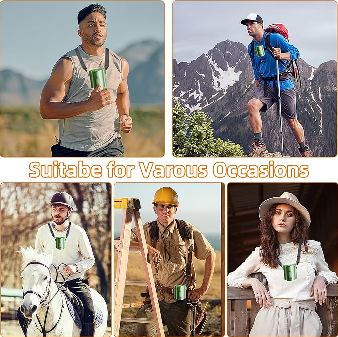 Portable Waist Fan Clip on Wearable Belt Personal Fans, Mini Personal Fans,5 Speeds 12000RPM, 12H Cooling Shirt Fan with Neck Fans Hanging Hands-Free for Outdoor Camping Travel Jobsite