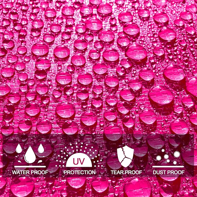 STARPYNG-12 Mil Pink/Silver 20x40 Feet Tarp-Heavy Duty Poly Tarp-Cover,Waterproof, UV Resistant, Weather Resistant, Cover Cars, Boats, Courtyards,Camping