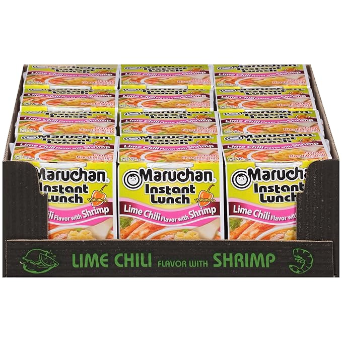 Maruchan Instant Lunch Lime Chili Flavor with Shrimp, 2.25 Oz, Pack of 12