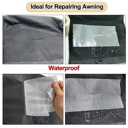 5IN x 39FT RV Awning Repair Tape, Tent Repair Patch Kit, Outdoor Waterproof Tape, for Tarp, Sail, Canopy, Boat, Cover, Canvas