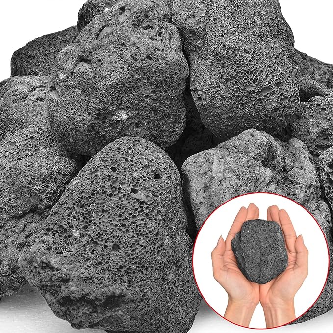 Stanbroil Lava Rock Granules - Decorative Landscaping for Fire Bowls, Fire Pits, Gas Log Sets, Indoor or Outdoor Fireplaces - 10 lb.Bag (2.75"-5")