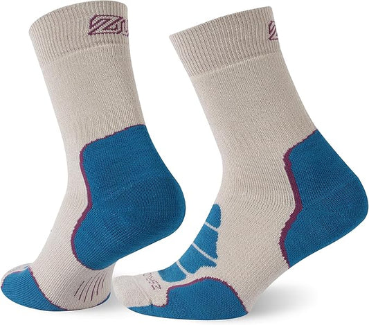 ZEAL WOOD Merino Wool Crew Hiking Socks for Women And Men with Full Cushion Moisture Wicking Walking Work Boot Socks