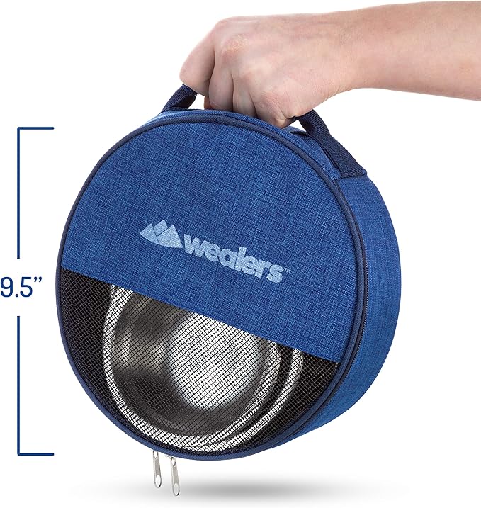 Wealers Stainless Steel Plates and Bowls Camping Set Small and Large Dinnerware for Kids, Adults, Family | Camping, Hiking, Beach, Outdoor Use | Incl. Travel Bag (12 Piece Set)