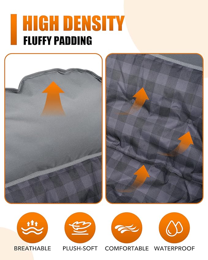 2 Pack Oversized XL Camping Chair for Adults, Heavy Duty Padded Folding Camp Chairs with Cup Holder, Supports 500lbs, Large Outdoor Widen Comfy Lawn Chairs for Tailgating Sports Beach Yard