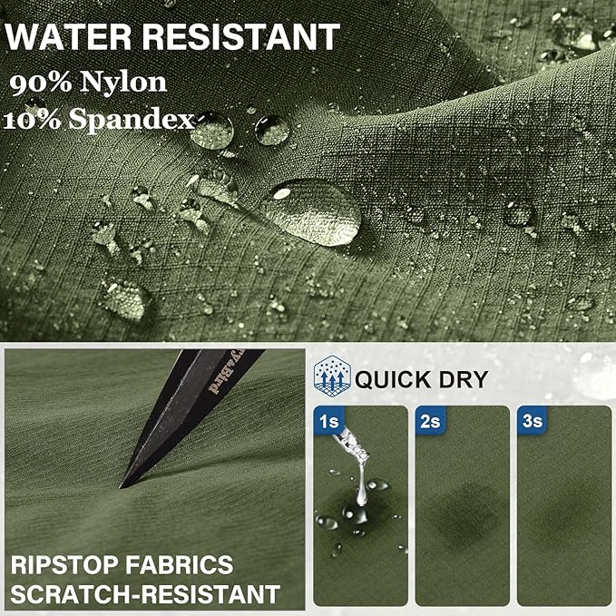 Fishing Hiking Pants for Men, Waterproof Convertible Quick Dry Pants for Wading, Lightweight Breathable